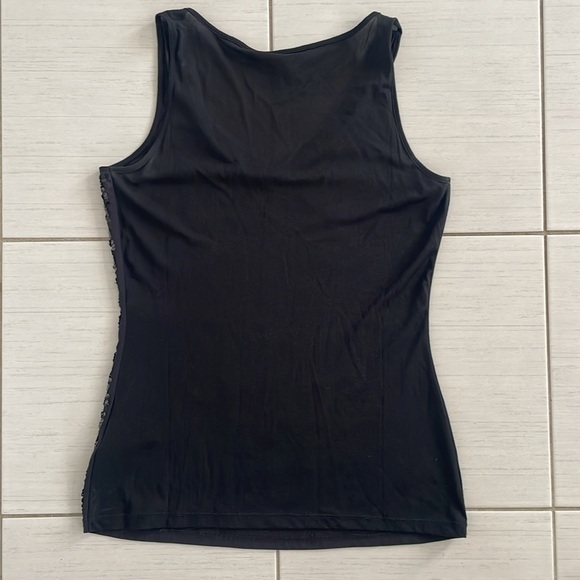 Black Sequins Tank Top • Sleeveless Top • Size Medium - Picture 3 of 14